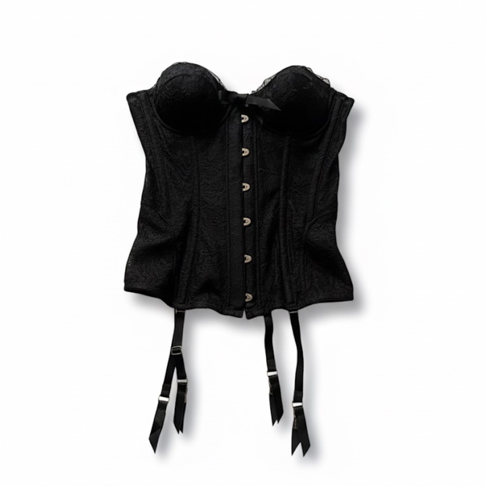 Savage x Fenty Black Lace Corset with Garters size M